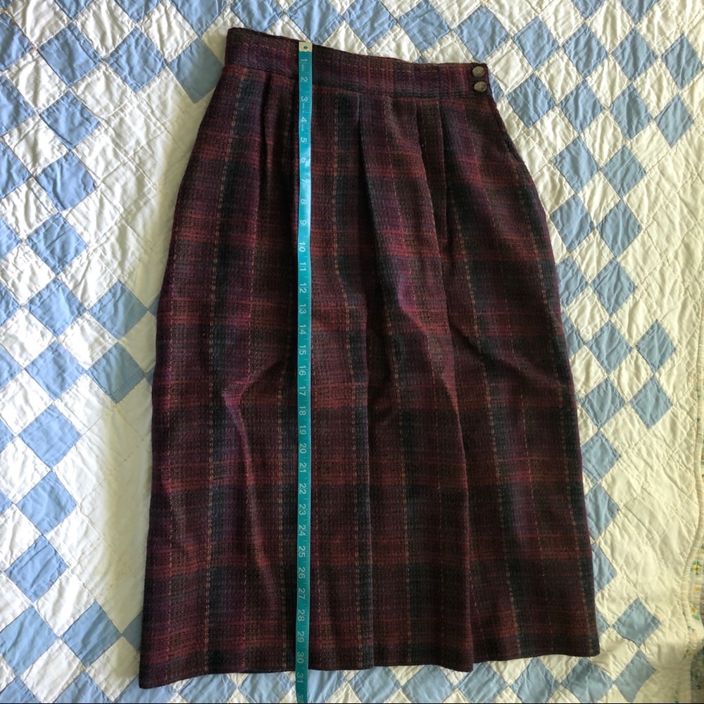 Vintage Multi-Colored Pleated Wool Skirt